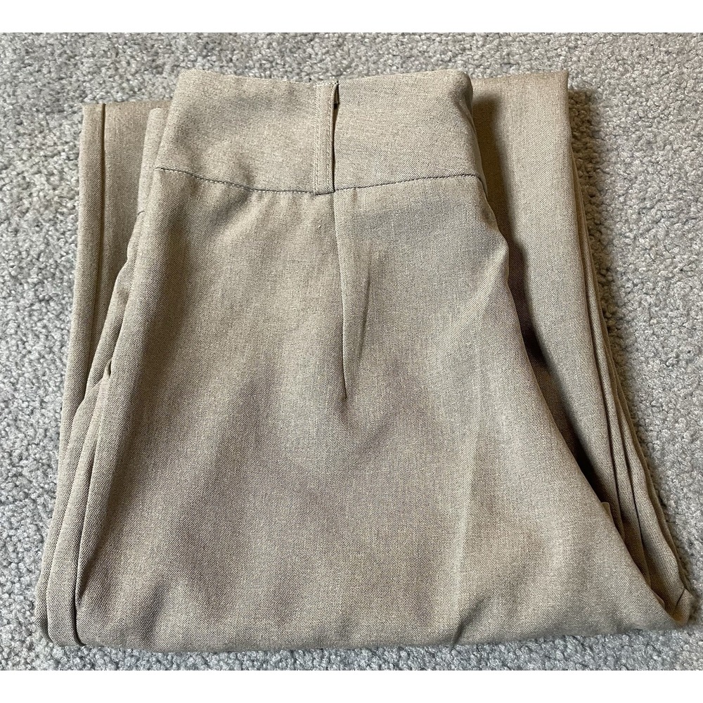 Wide Leg Dress Pants Sz M Beige Ultra High Rise Career Party Classic - Picture 10 of 10